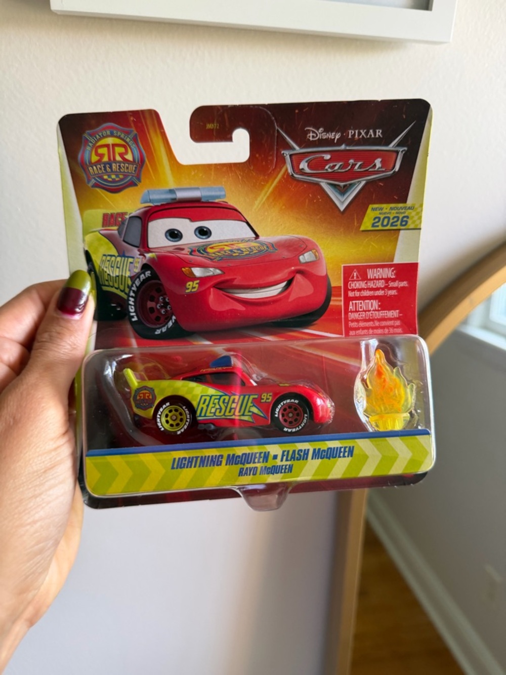 Mattel Cars Lightning McQueen Rescue Car - Red, Yellow, Green
